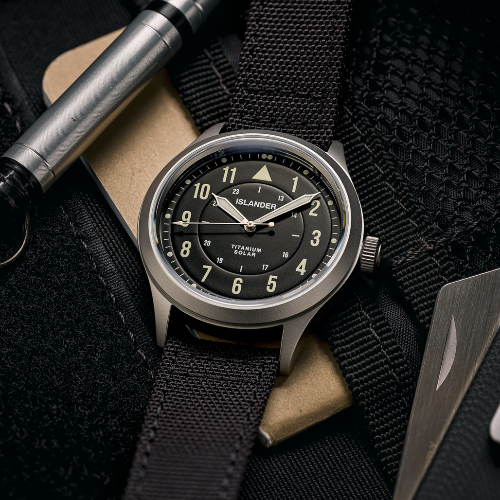 Islander Babylon HV1000 Titanium Solar Field Watch with Black Dial #ISL-333 thumbnail 2