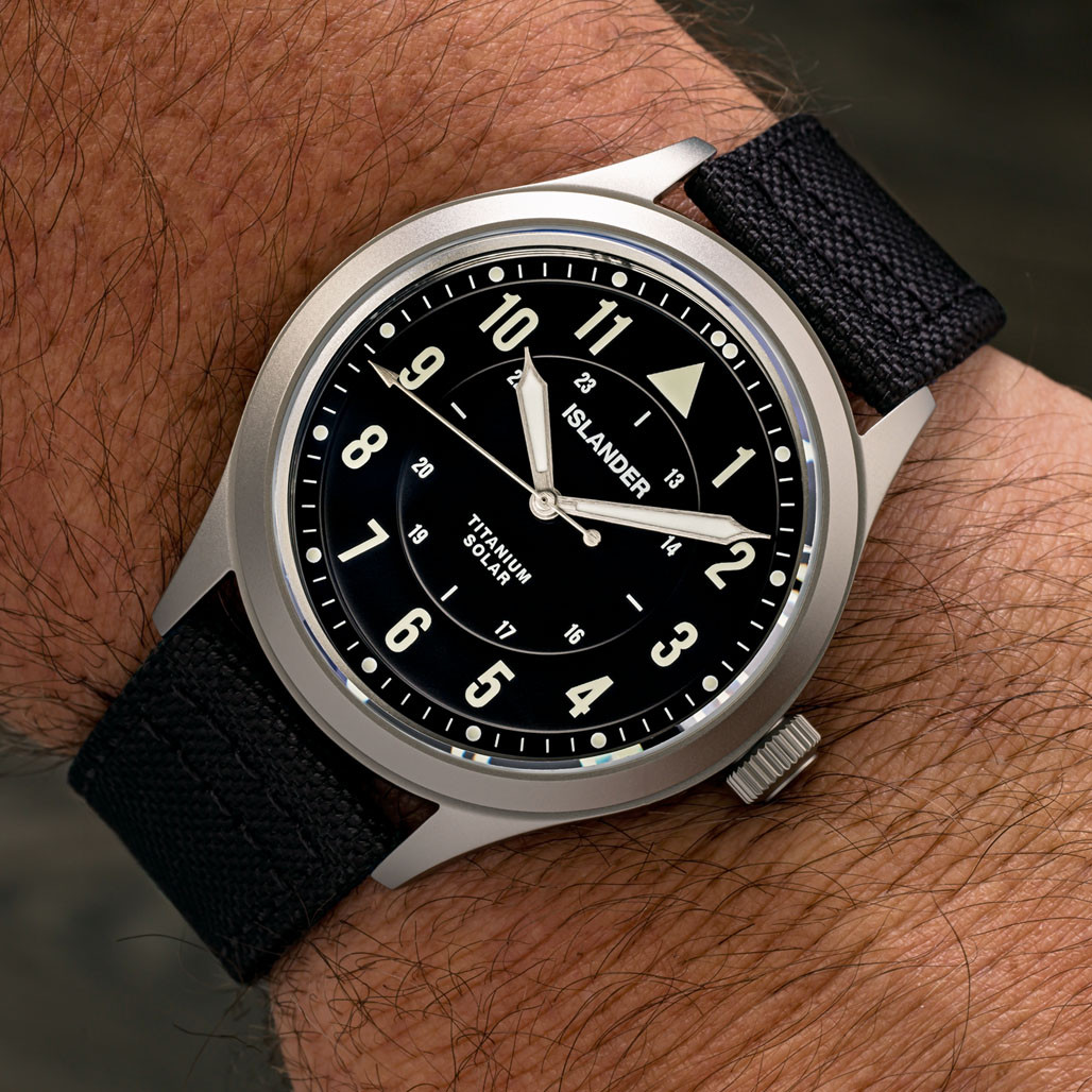 Islander Babylon HV1000 Titanium Solar Field Watch with Black Dial #ISL-333 thumbnail 3