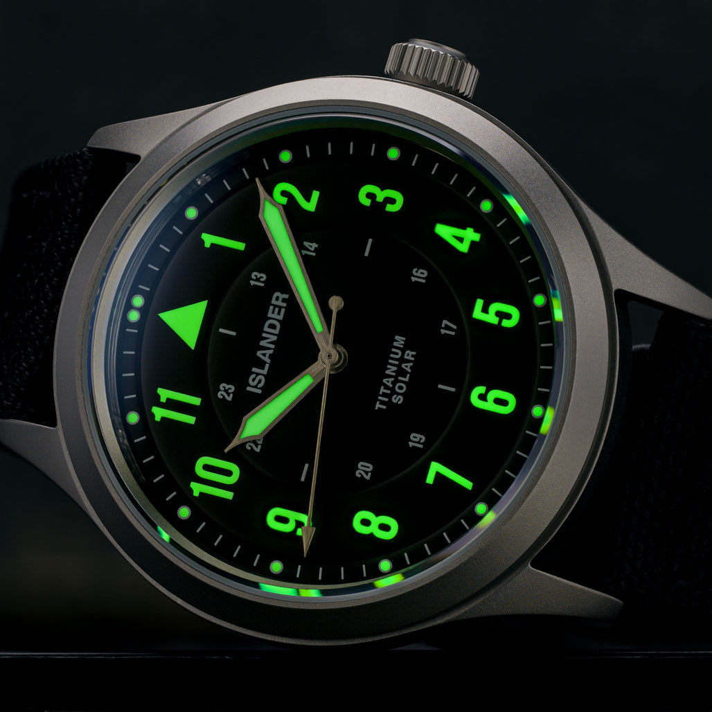 Islander Babylon HV1000 Titanium Solar Field Watch with Black Dial #ISL-333 thumbnail 4