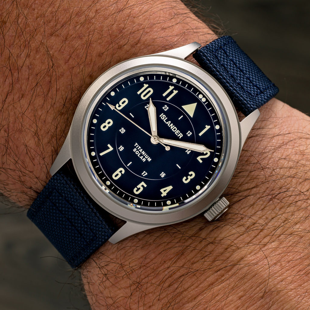 Islander Babylon HV1000 Titanium Solar Field Watch with Blue Dial #ISL-334 thumbnail 3