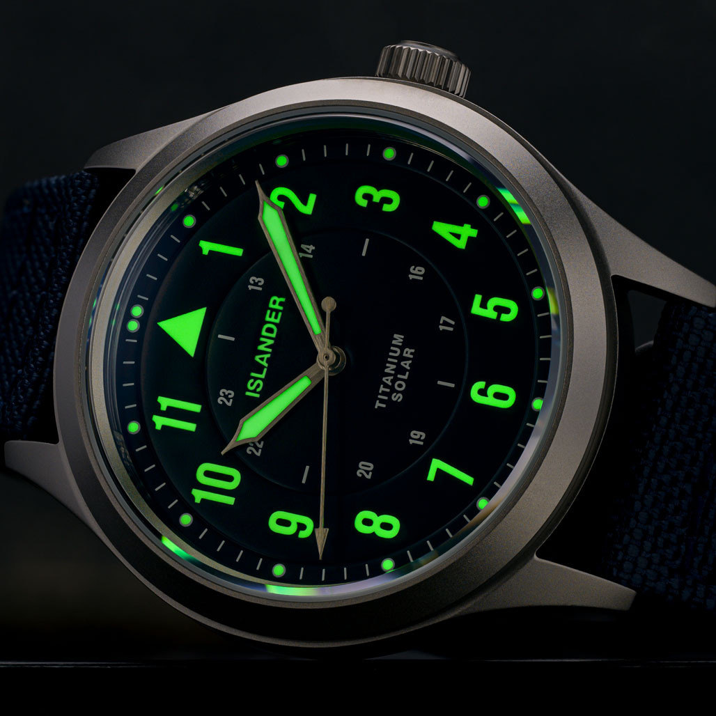 Islander Babylon HV1000 Titanium Solar Field Watch with Blue Dial #ISL-334 thumbnail 4