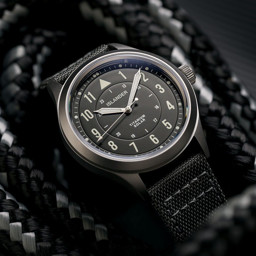 Islander Babylon HV1000 Titanium Solar Field Watch with Charcoal Dial #ISL-336 thumbnail 2