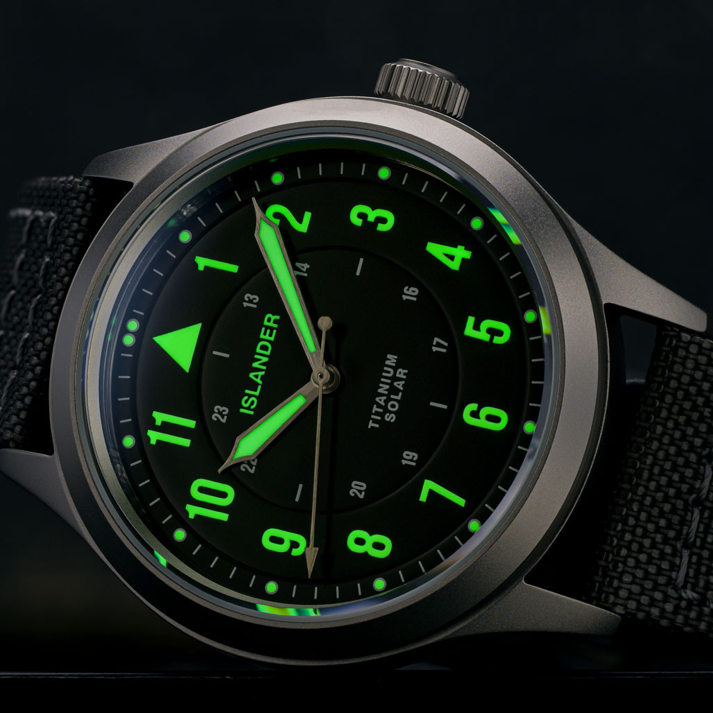 Islander Babylon HV1000 Titanium Solar Field Watch with Charcoal Dial #ISL-336 thumbnail 4