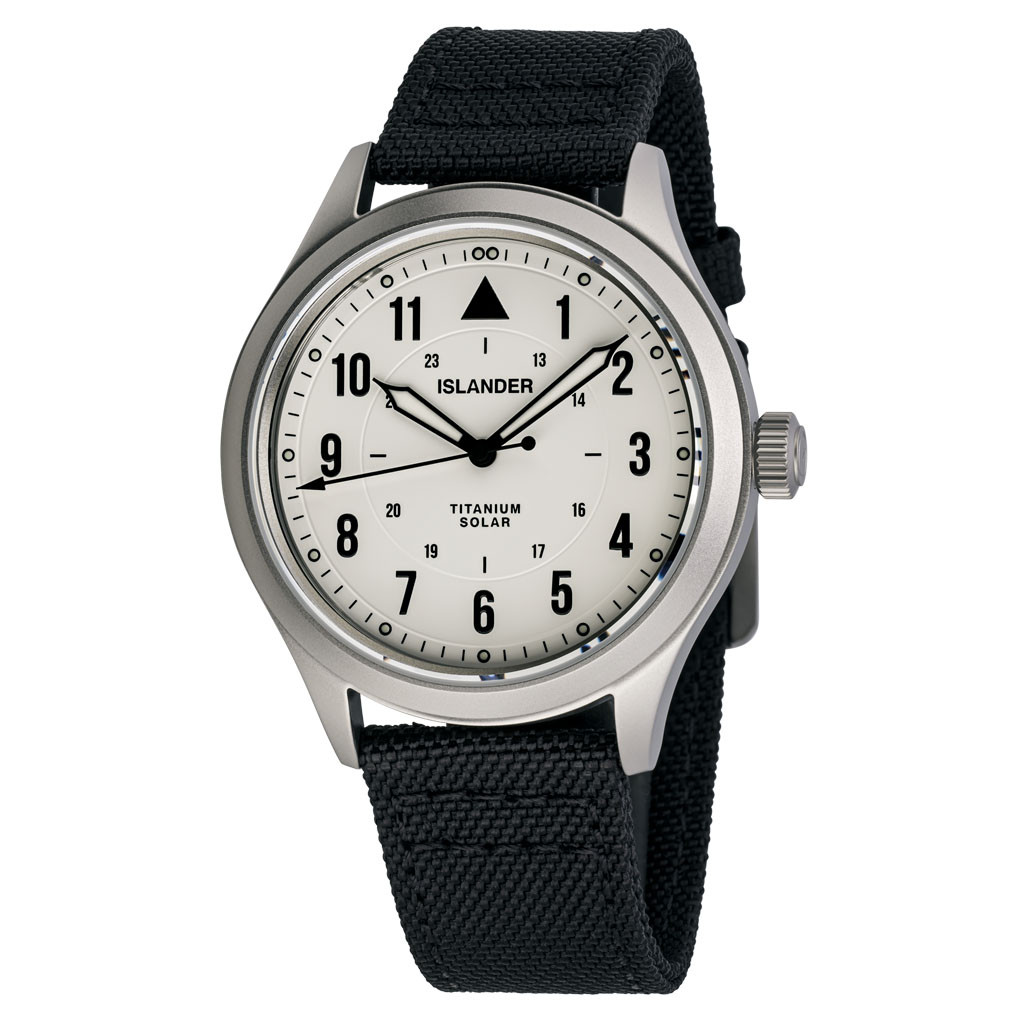 Islander Babylon HV1000 Titanium Solar Field Watch with White Dial #ISL-332 selected view