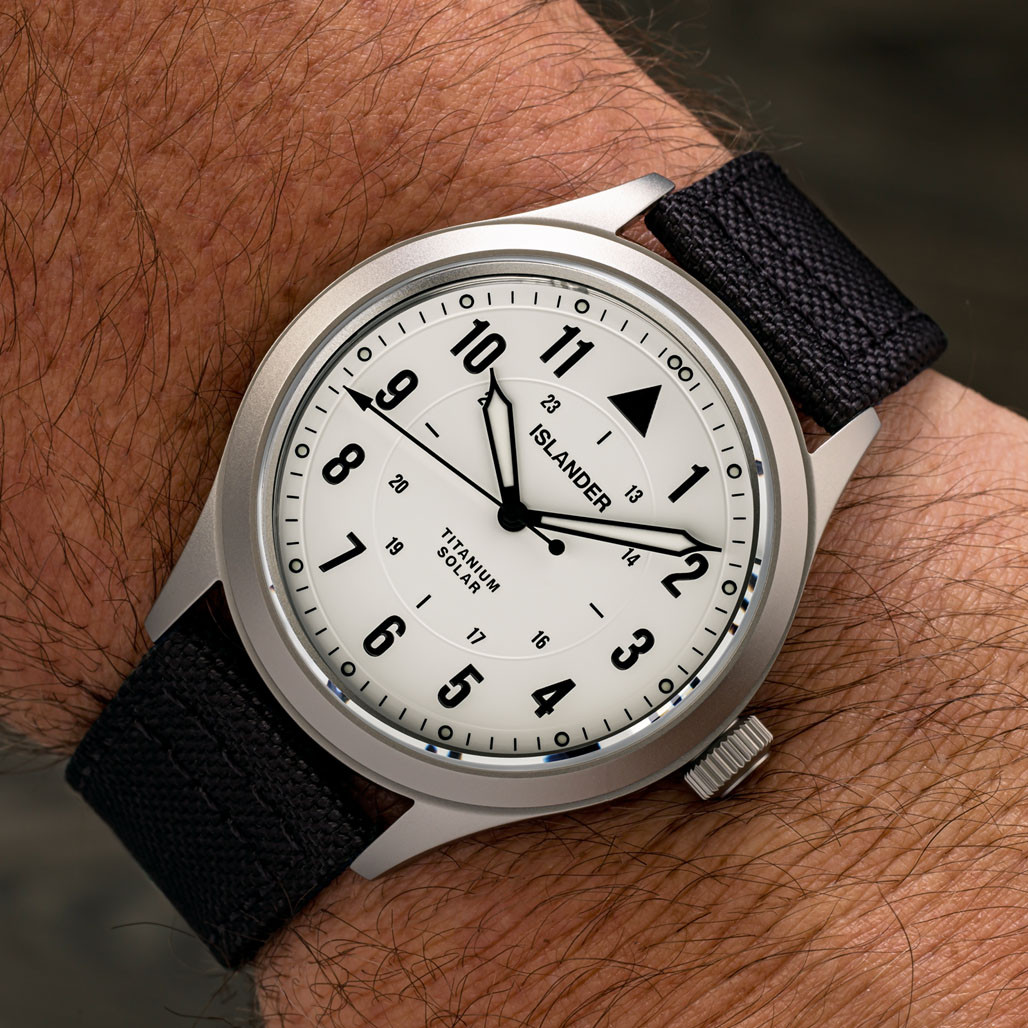 Islander Babylon HV1000 Titanium Solar Field Watch with White Dial #ISL-332 thumbnail 3