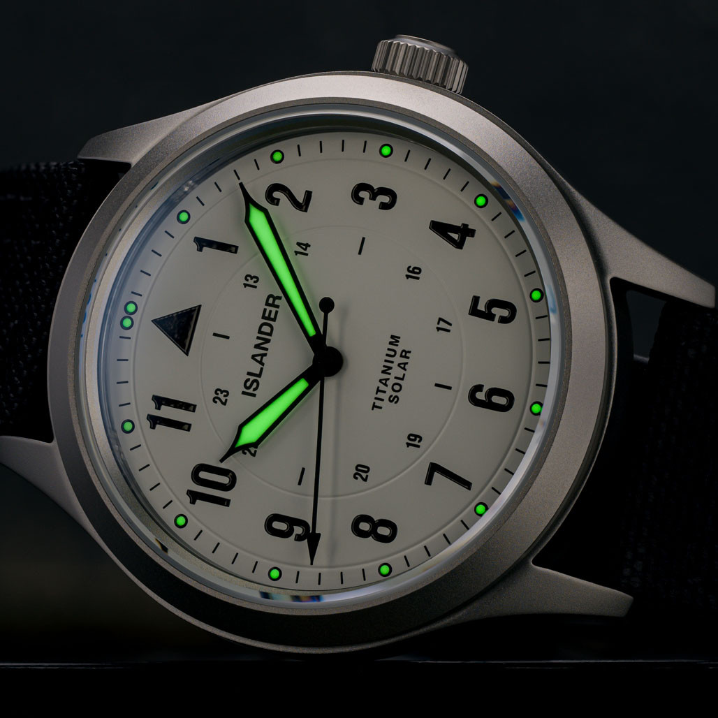 Islander Babylon HV1000 Titanium Solar Field Watch with White Dial #ISL-332 thumbnail 4