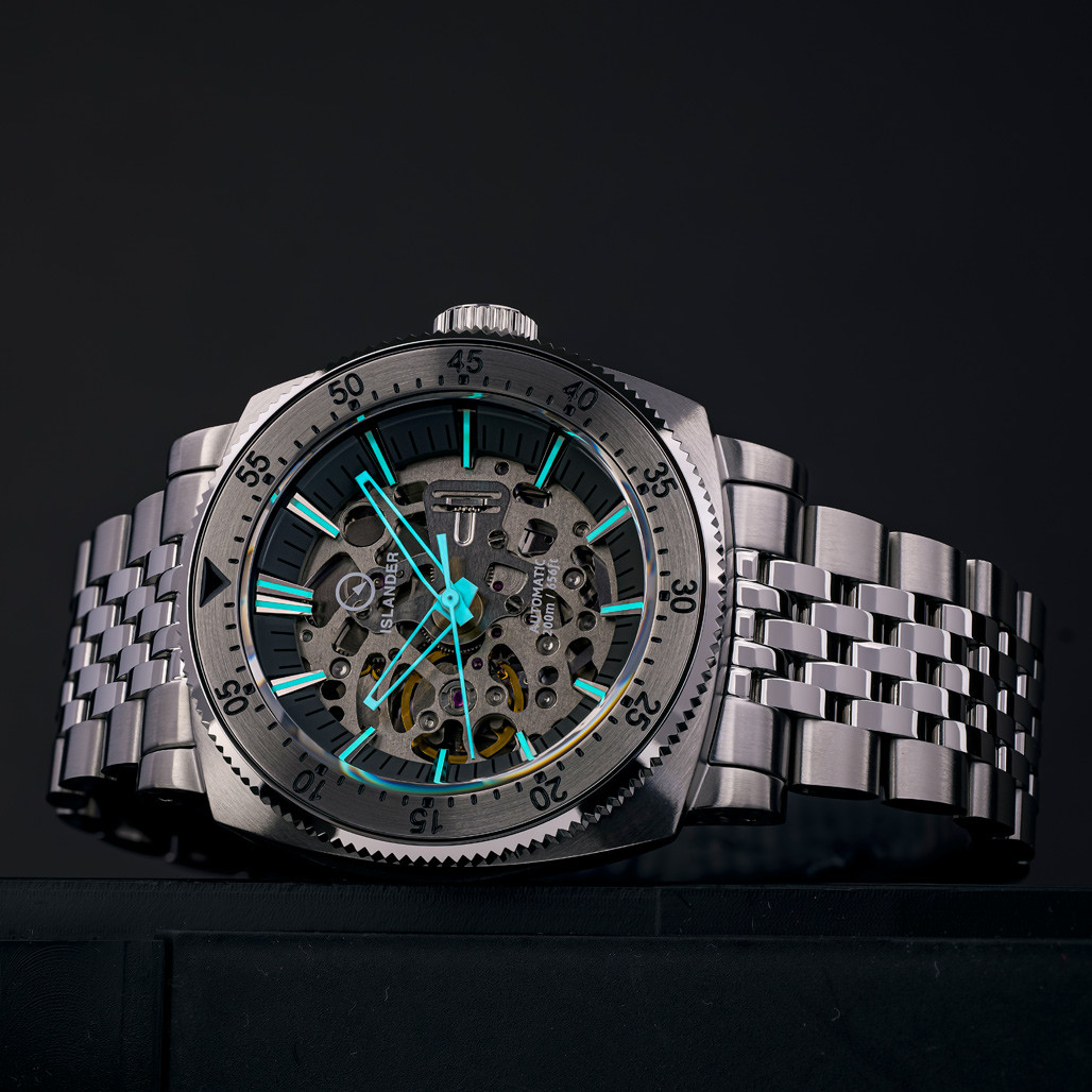 Islander Baiting Hollow Steel Skeleton Dive Watch #ISL-166 thumbnail 4