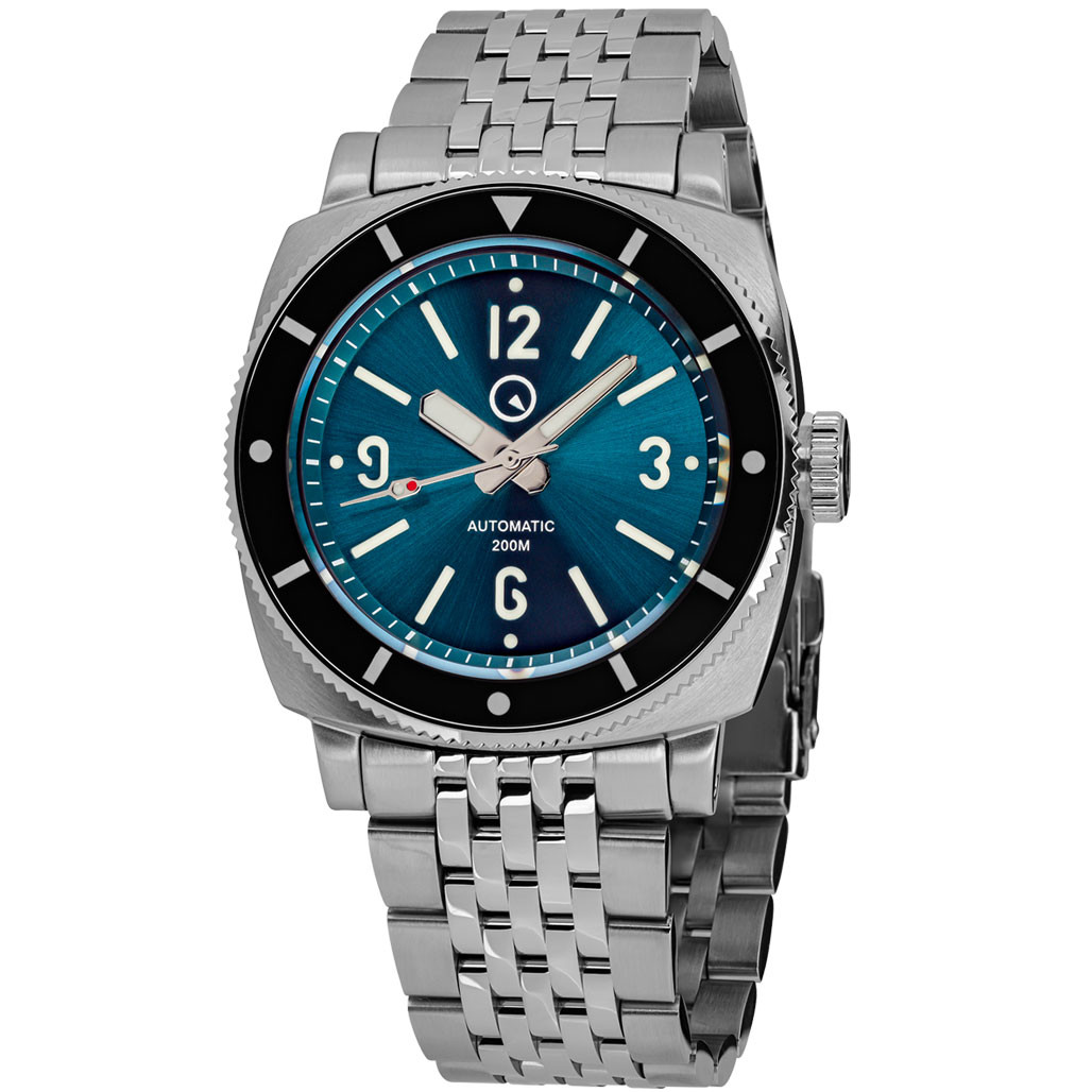 Islander Blue-Green Sandwich Dial Automatic Dive Watch with AR Sapphire Crystal, and Luminous Ceramic Bezel Insert #ISL-79 selected view