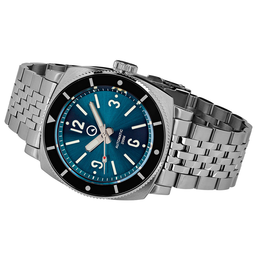 Islander Blue-Green Sandwich Dial Automatic Dive Watch with AR Sapphire Crystal, and Luminous Ceramic Bezel Insert #ISL-79 thumbnail 2