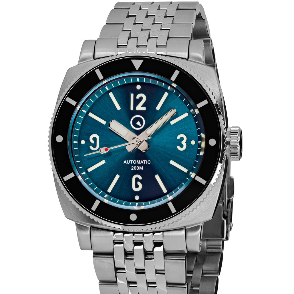 Islander Blue-Green Sandwich Dial Automatic Dive Watch with AR Sapphire Crystal, and Luminous Ceramic Bezel Insert #ISL-79 thumbnail 3