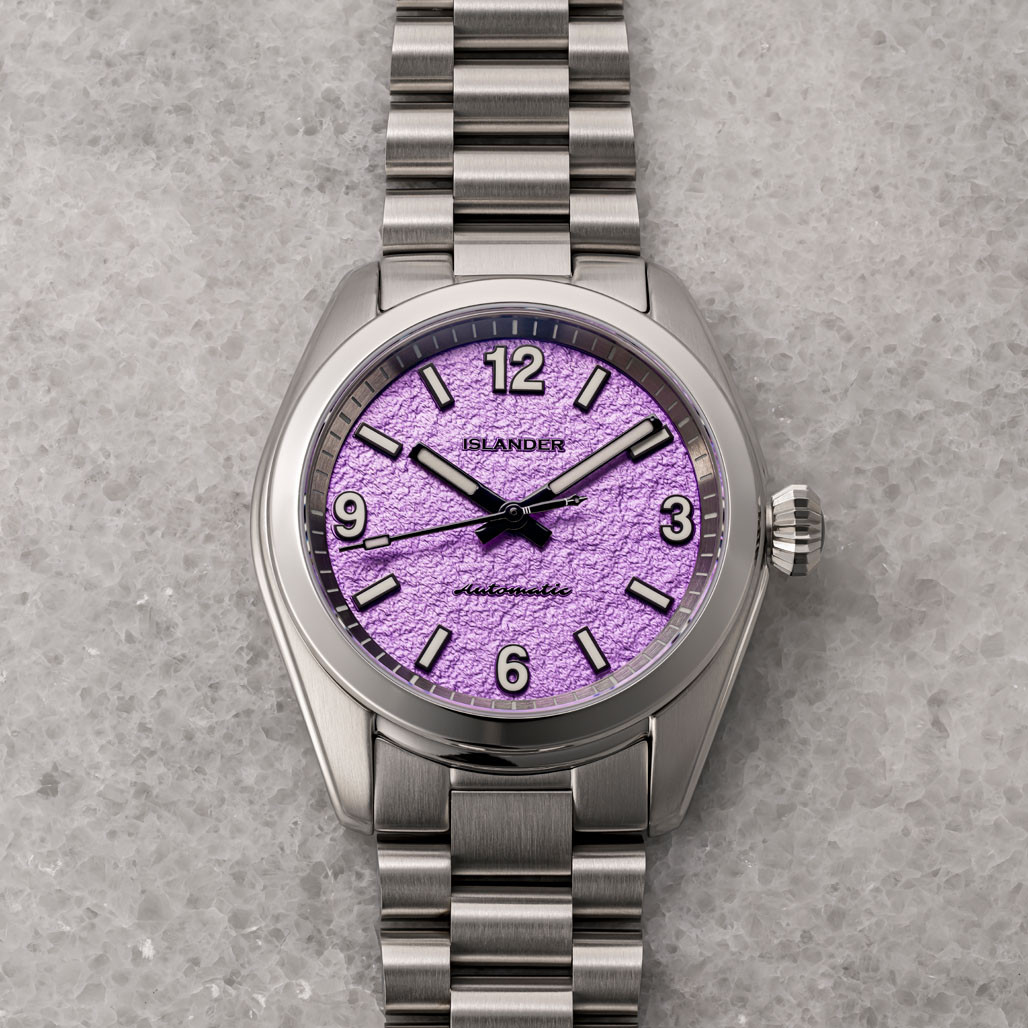 Islander Brookville Calligraphy Edition Watch with Lavender Parchment Dial #ISL-321 thumbnail 2