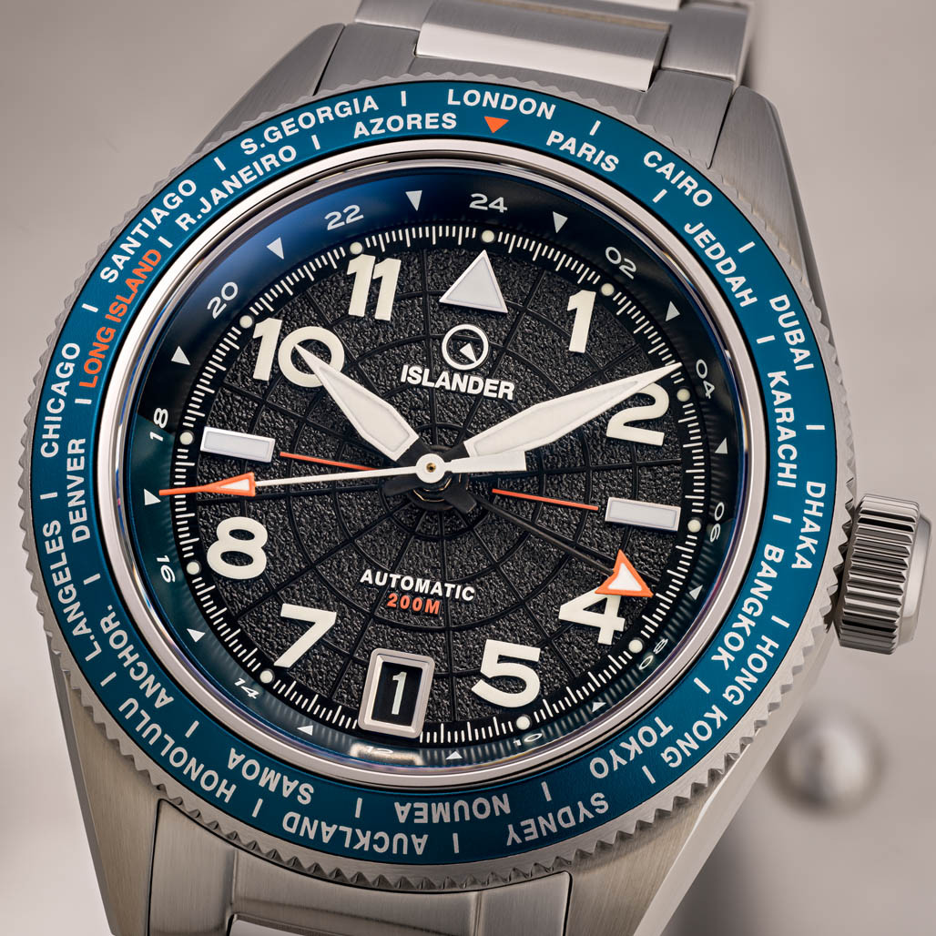 Islander Calabro GMT World Time Automatic Watch with Anthracite Dial #ISL-316 thumbnail 3