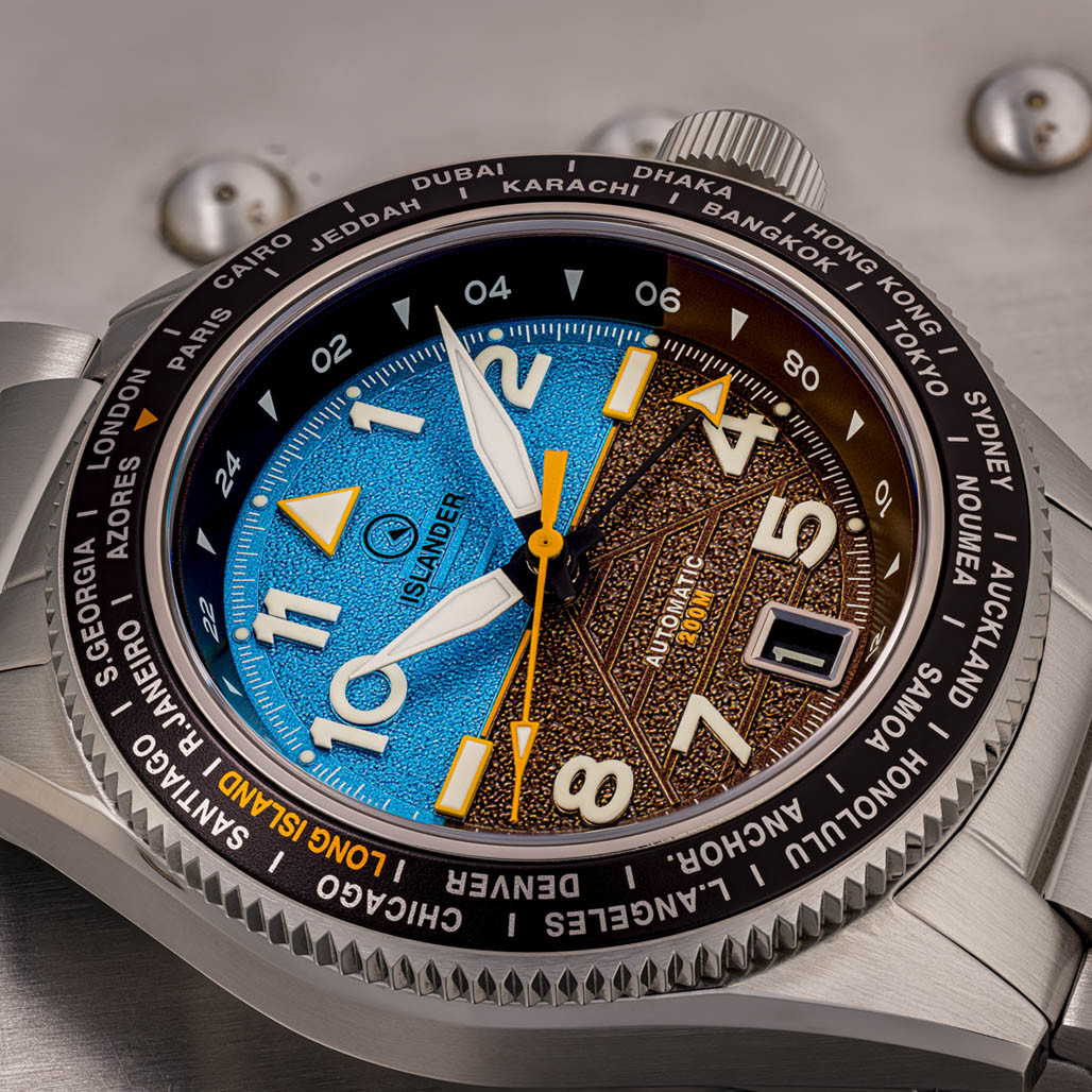 Islander Calabro GMT World Time Automatic Watch with Attitude Indicator Dial #ISL-318 thumbnail 3