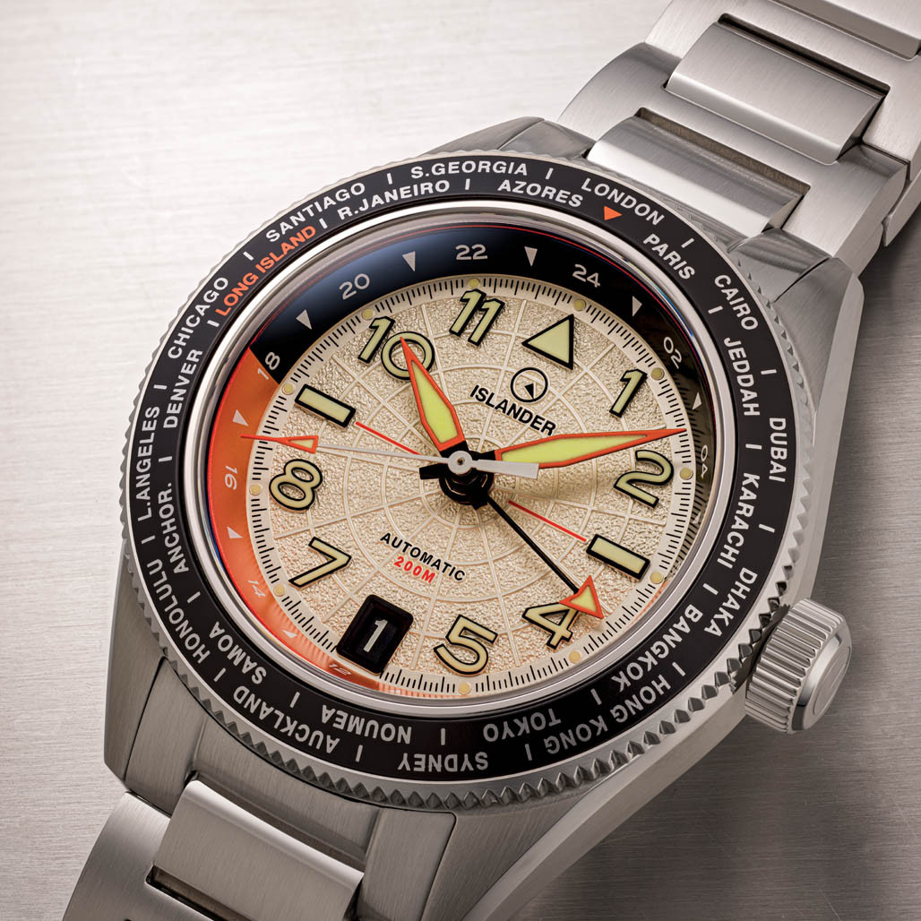 Islander Calabro GMT World Time Automatic Watch with Silver Dial #ISL-317 thumbnail 3
