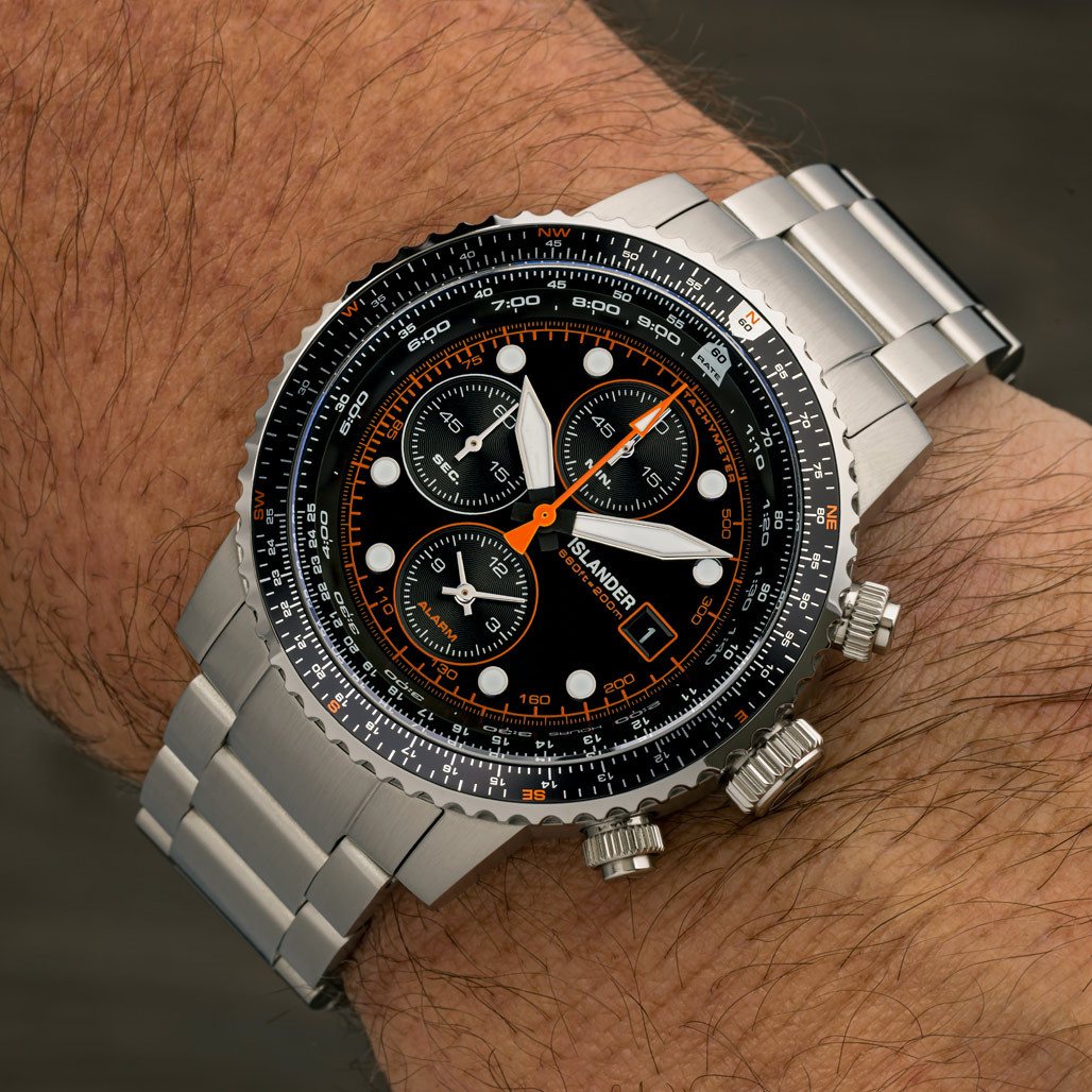 Islander Calverton Flight Chronograph Alarm Watch with Black Dial #ISL-282 thumbnail 3