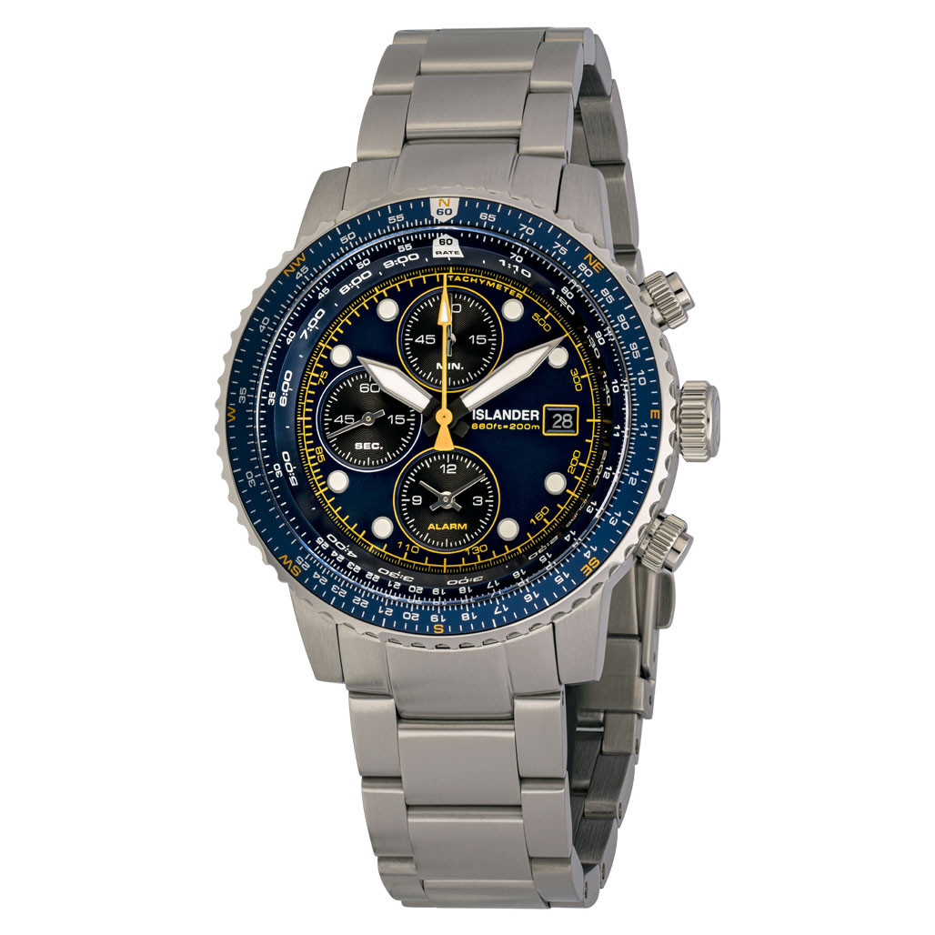 Islander Calverton Flight Chronograph Alarm Watch with Blue Dial #ISL-283 selected view