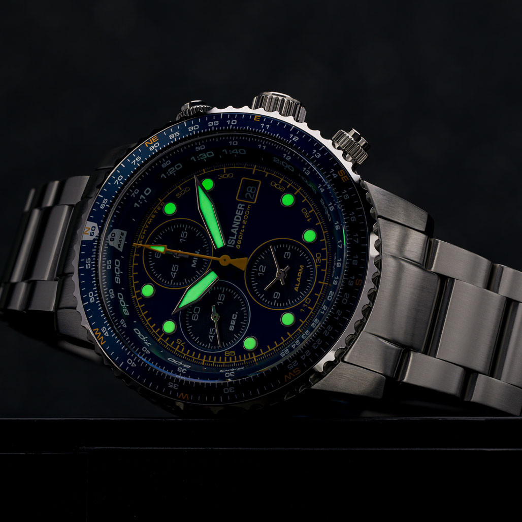 Islander Calverton Flight Chronograph Alarm Watch with Blue Dial #ISL-283 thumbnail 3