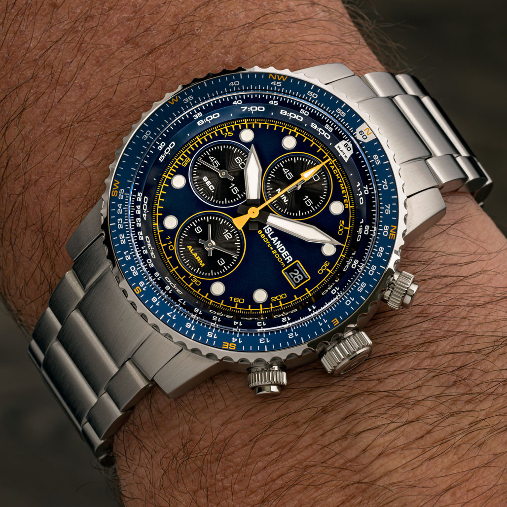 Islander Calverton Flight Chronograph Alarm Watch with Blue Dial #ISL-283 thumbnail 4