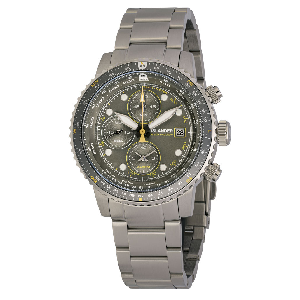 Islander Calverton Flight Chronograph Alarm Watch with Grey Dial #ISL-325 selected view