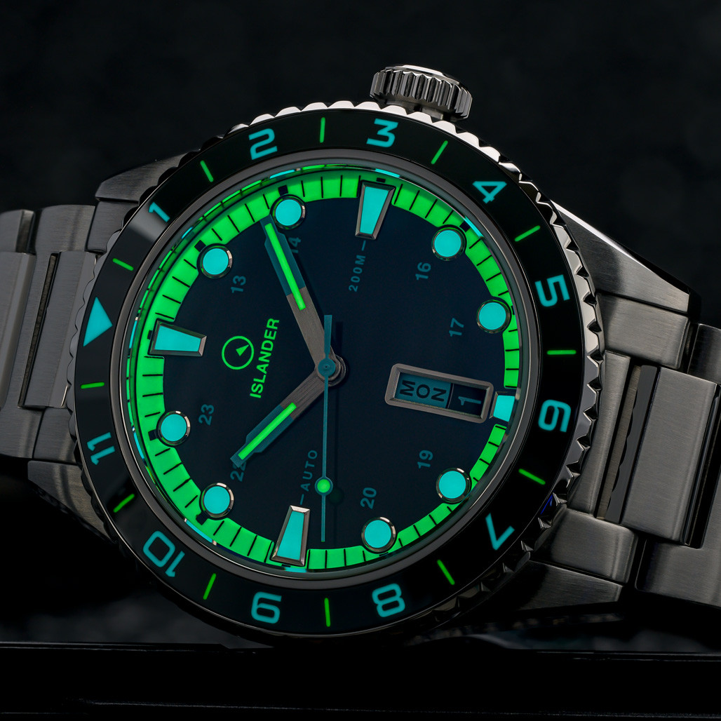 Islander Greenport 39mm Dive Watch with Stone Grey Dial #ISL-299 thumbnail 4