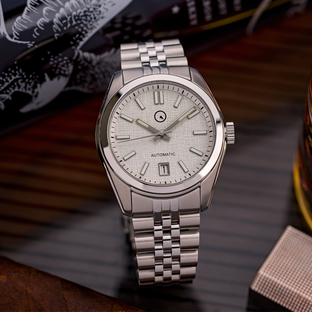 Islander Brookville Hi-Beat Automatic Dress Watch with Linen Dial #ISL-131 thumbnail 2