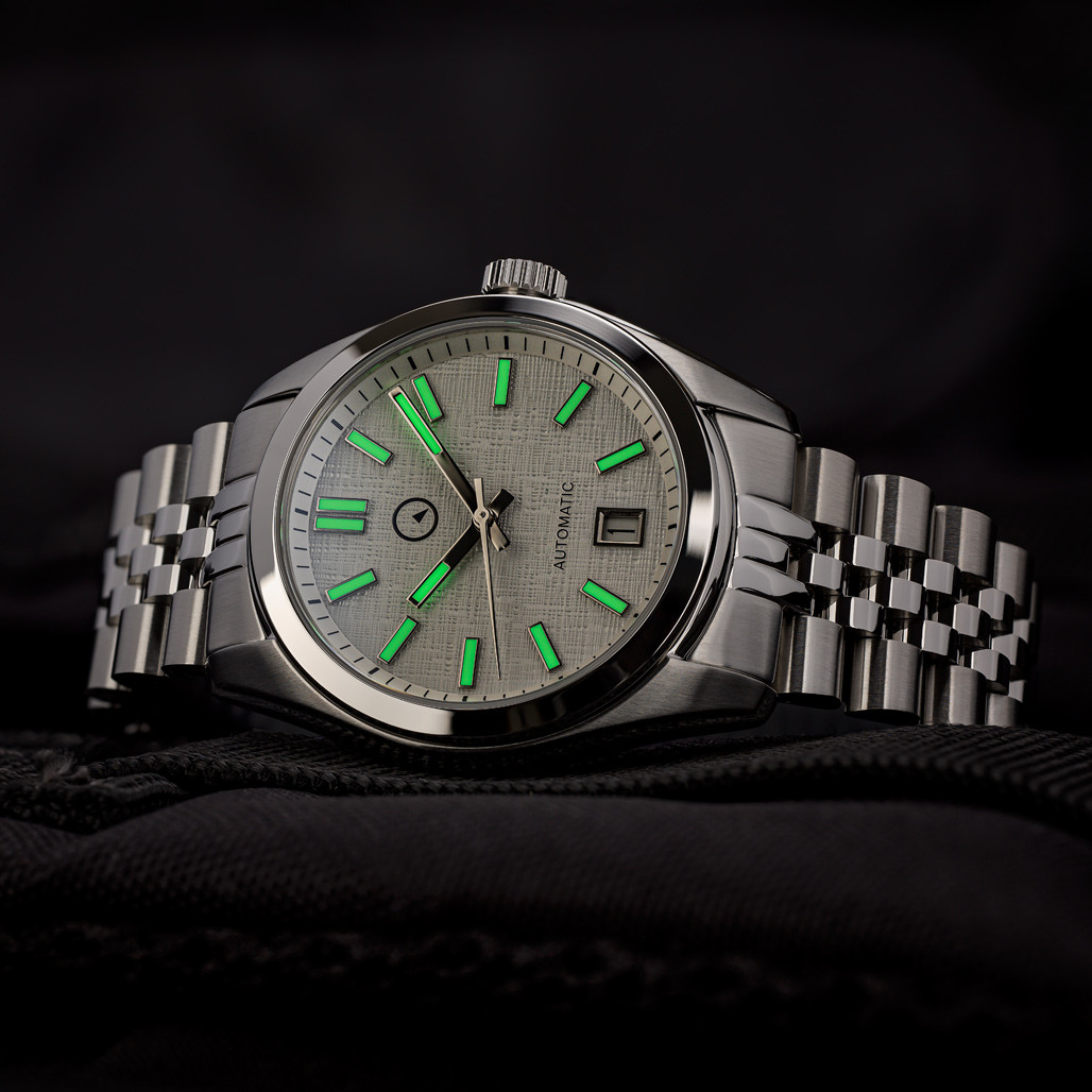 Islander Brookville Hi-Beat Automatic Dress Watch with Linen Dial #ISL-131 thumbnail 4