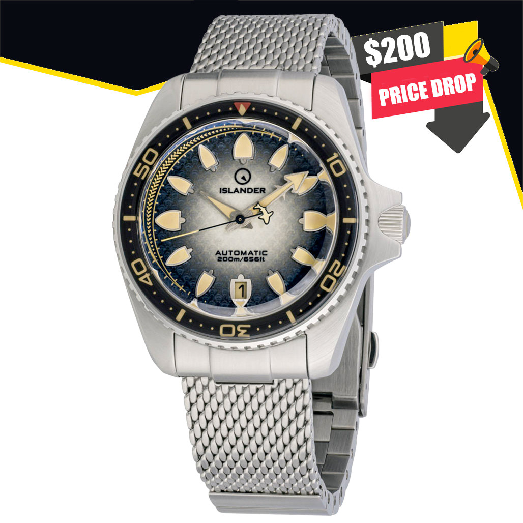 Islander Hudson "Harpoon Diver" 40mm Watch with Degrading Black Dial #ISL-302 selected view