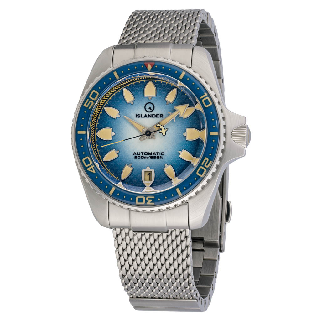 Islander Hudson "Harpoon Diver" 40mm Watch with Degrading Sea Blue Dial #ISL-303 thumbnail 2