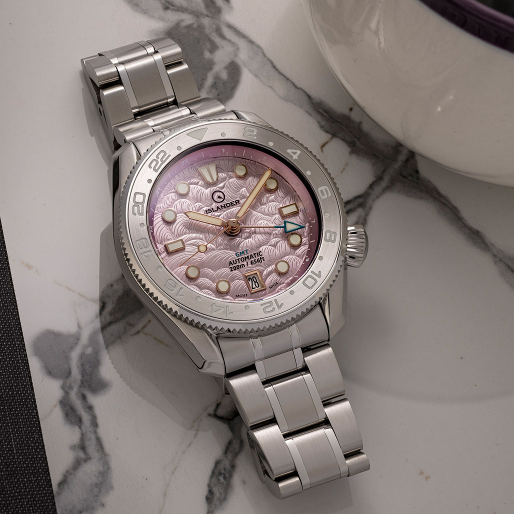 Islander JFK Automatic GMT Watch with Cherry Blossom Dial #ISL-337 thumbnail 2