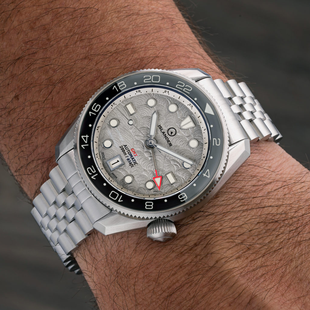 Islander JFK Automatic GMT Watch with Grey Cloud Dial and Dual Color Bezel #ISL-208 thumbnail 3