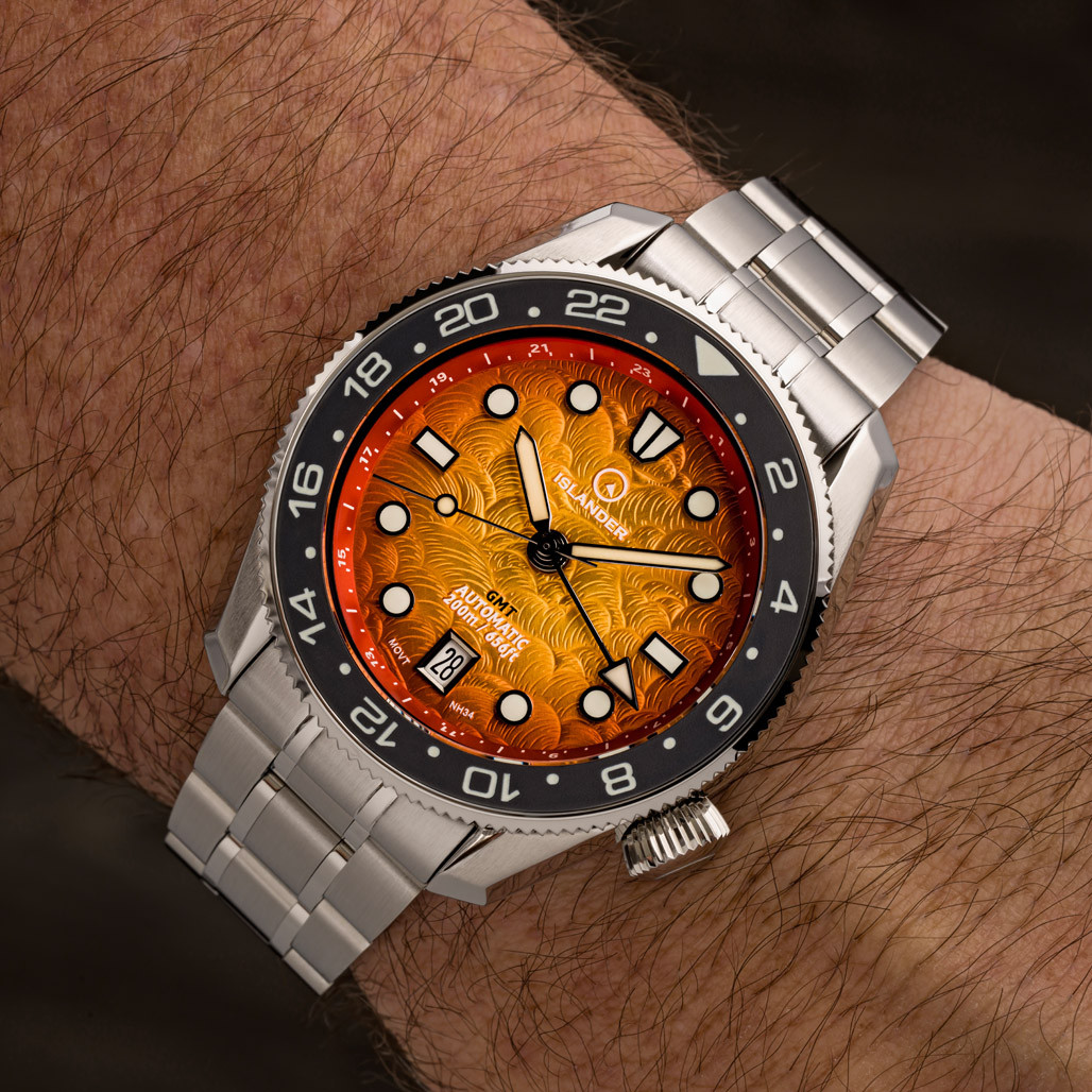 Islander JFK Automatic GMT Watch with Sunset Orange Dial #ISL-356 thumbnail 3