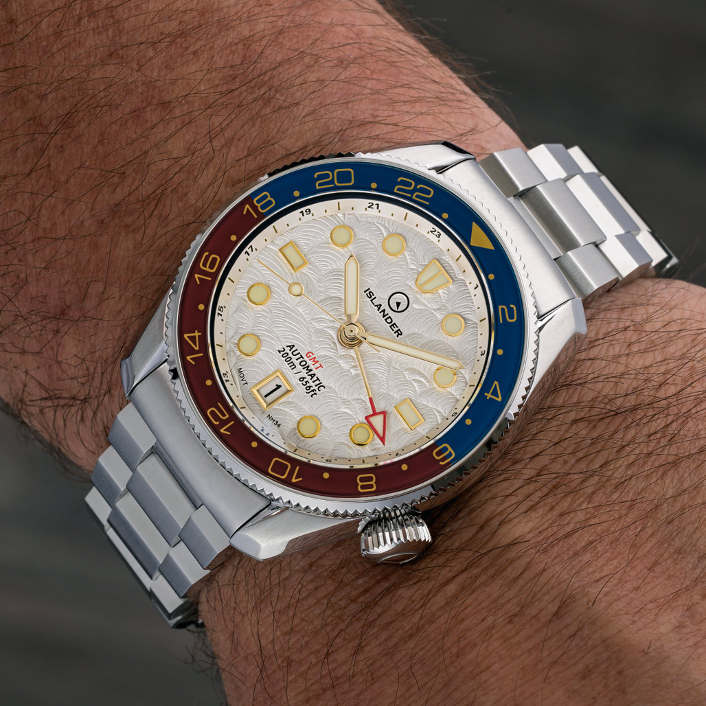 Islander JFK Automatic GMT Watch with White Cloud Dial and Pepsi Bezel #ISL-206 thumbnail 3