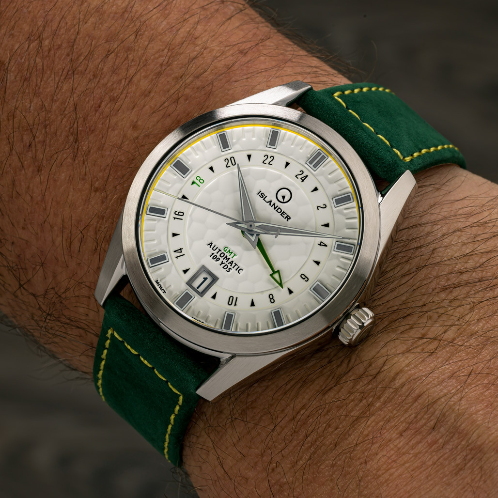 Islander Melville GMT with White "Golf Ball" Hammer Dial #ISL-211 thumbnail 4