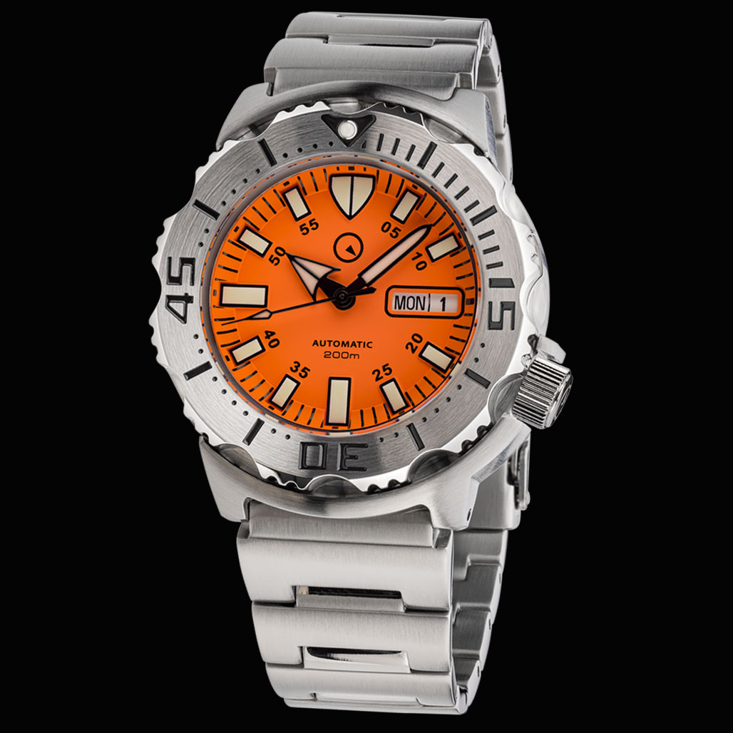 Islander Orange Dial Automatic Dive Watch with AR Double Dome Sapphire Crystal, and 120-click Bezel #ISL-94 thumbnail 2