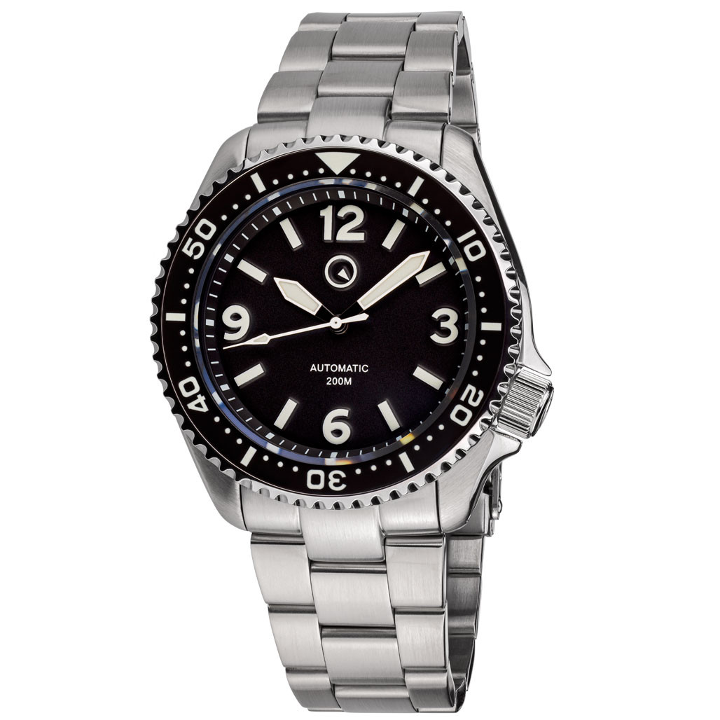 Islander Pilot-Style Dial Automatic Dive Watch with Bracelet, AR Sapphire Crystal, and Luminous Ceramic Bezel Insert #ISL-91 selected view