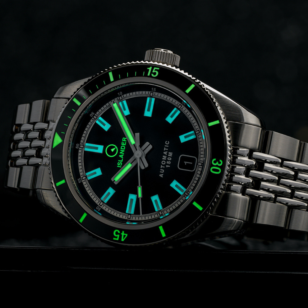 Islander Port Jefferson Skin Diver Automatic Watch with Ink Black Dial #ISL-296 thumbnail 4