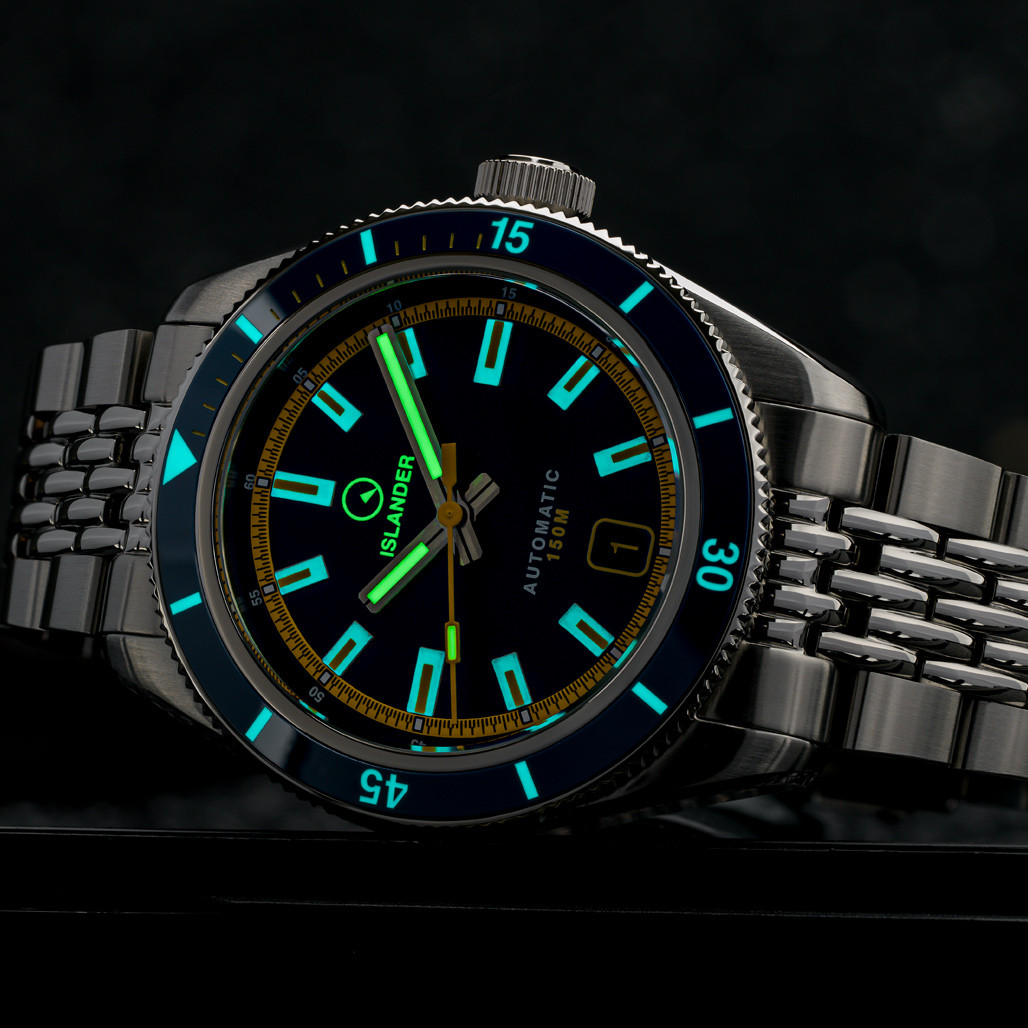 Islander Port Jefferson Skin Diver Automatic Watch with Navy Blue Dial #ISL-297 thumbnail 4