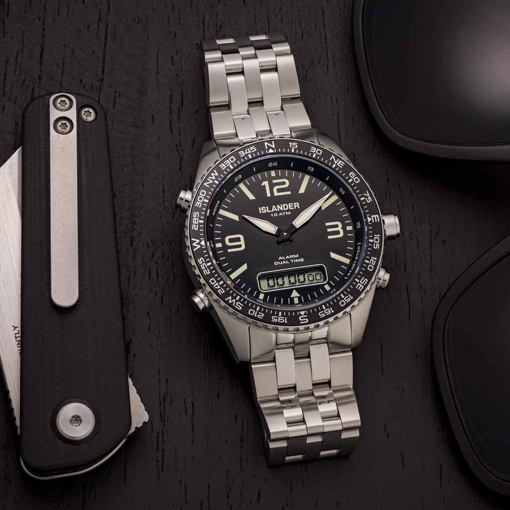Islander Rocky Point Analog-Digital Watch with Black Dial #ISL-327 thumbnail 2