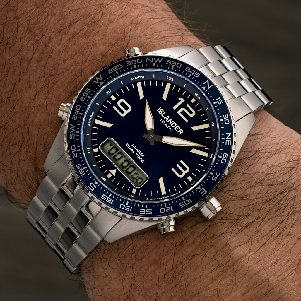 Islander Rocky Point Analog-Digital Watch with Blue Dial #ISL-328 thumbnail 4