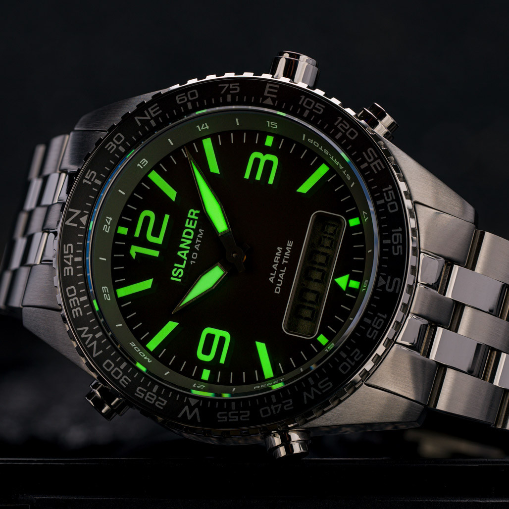 Islander Rocky Point Analog-Digital Watch with Grey Dial #ISL-330 thumbnail 3