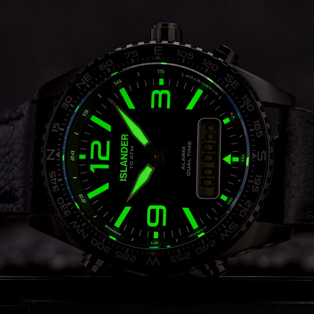 Islander Rocky Point PVD Analog-Digital Watch with Black Dial #ISL-331 thumbnail 3