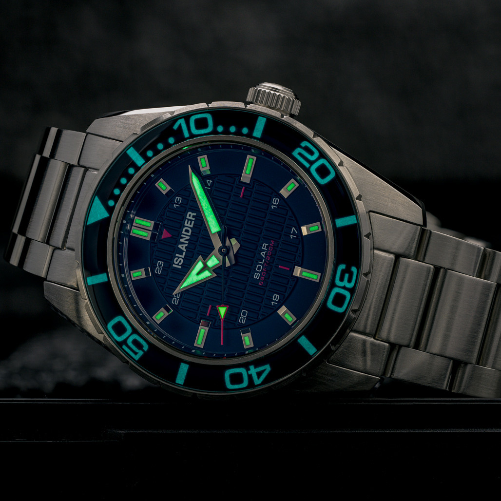 Islander Saltaire 38mm Solar Dive Watch with Marine Blue Dial #ISL-279 thumbnail 4