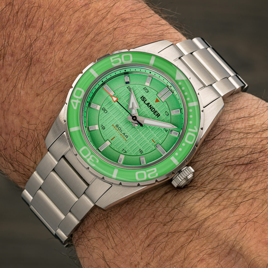 Islander Saltaire 38mm Solar Dive Watch with Mint Green Dial #ISL-280 thumbnail 3