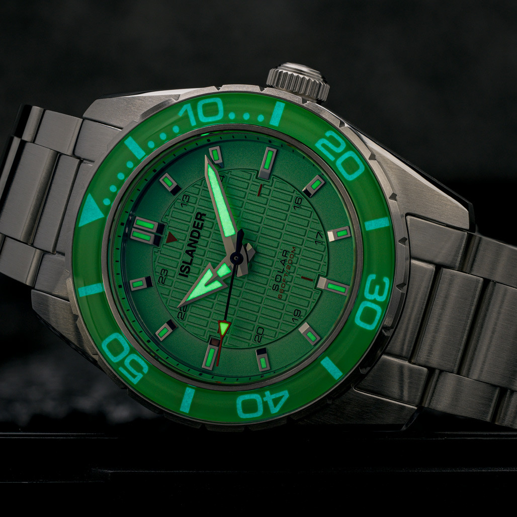 Islander Saltaire 38mm Solar Dive Watch with Mint Green Dial #ISL-280 thumbnail 4