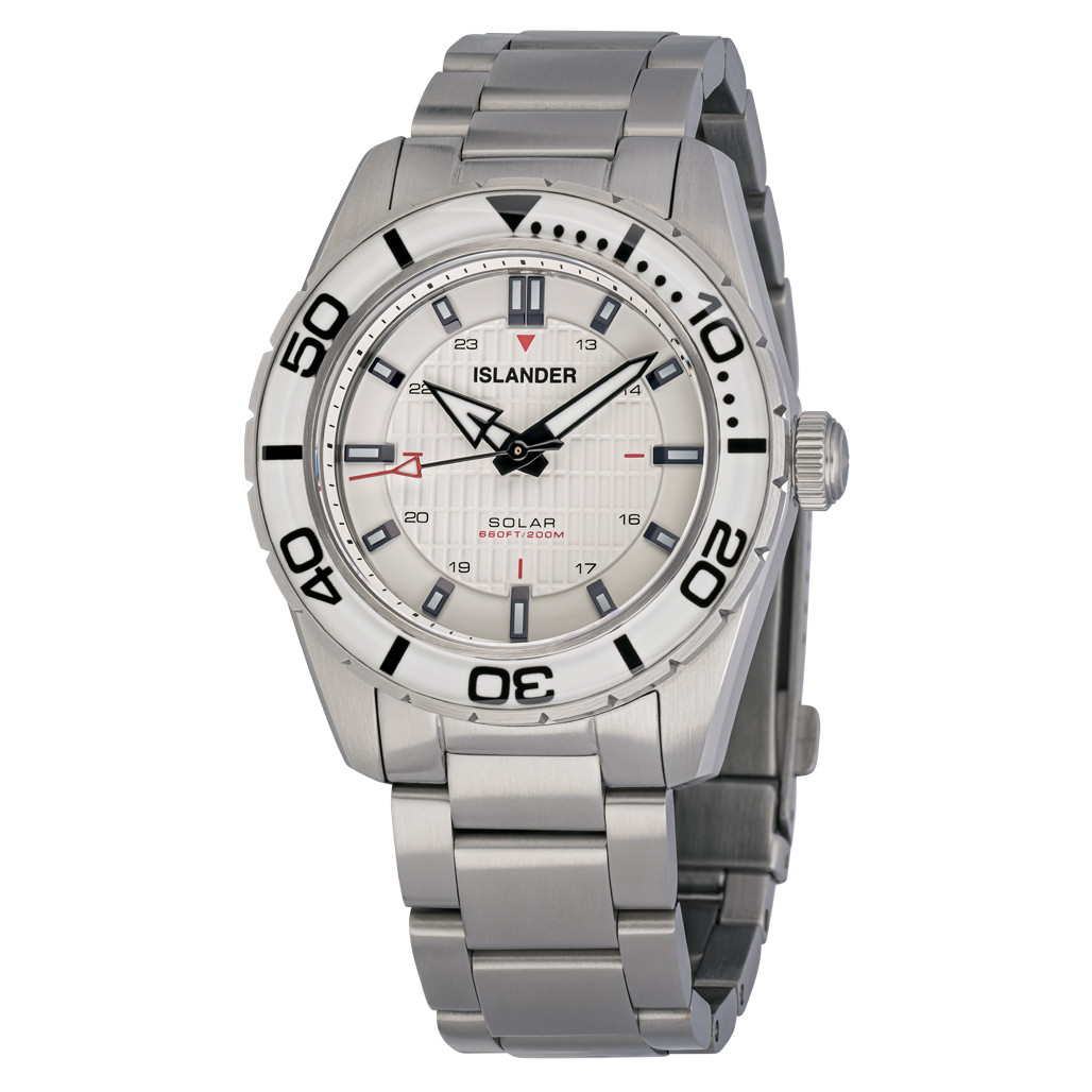 Islander Saltaire 38mm Solar Dive Watch with Pure White Dial #ISL-281 selected view