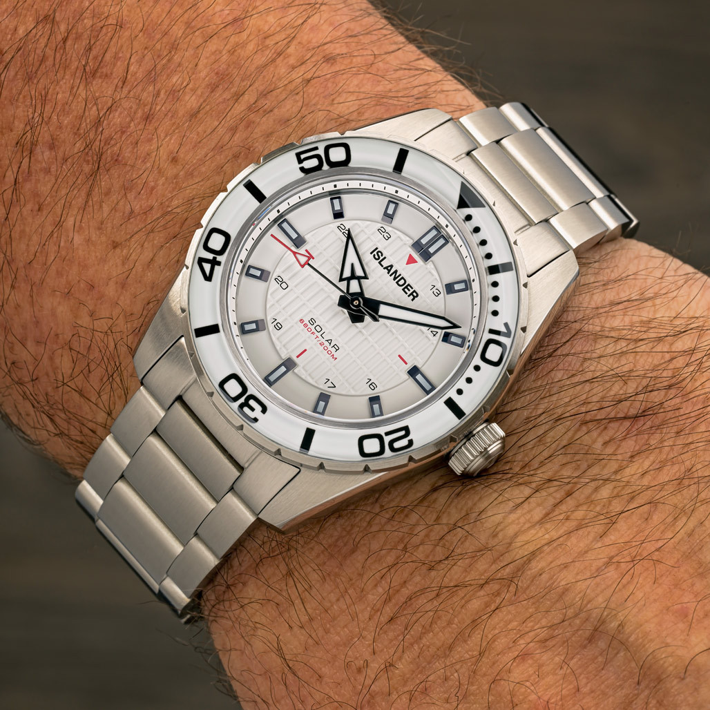 Islander Saltaire 38mm Solar Dive Watch with Pure White Dial #ISL-281 thumbnail 3