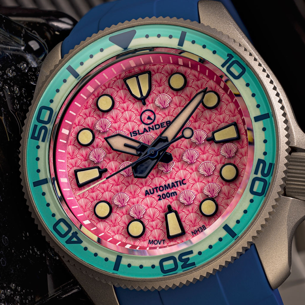 Islander Sands Point Titanium Diver with Pink Shell Dial #ISL-260 thumbnail 3