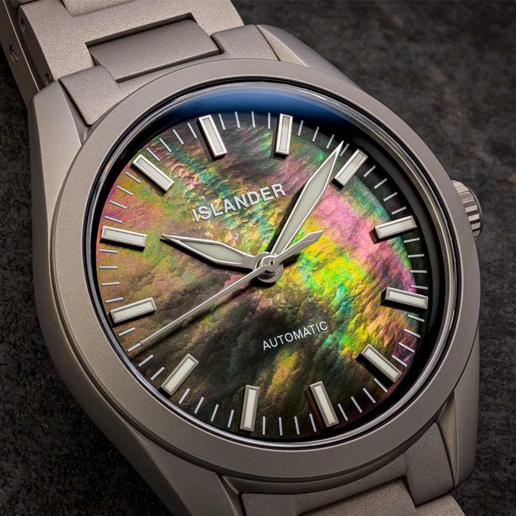 Islander Thunderbolt Pilot Watch with Black Mother of Pearl Dial #ISL-322 thumbnail 3