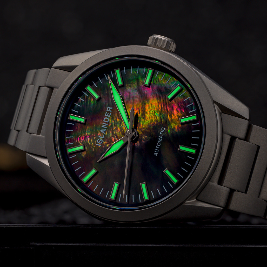 Islander Thunderbolt Pilot Watch with Black Mother of Pearl Dial #ISL-322 thumbnail 4