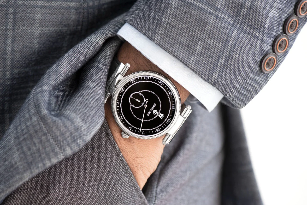 Couple Jumping Hour Watch - Black thumbnail 2